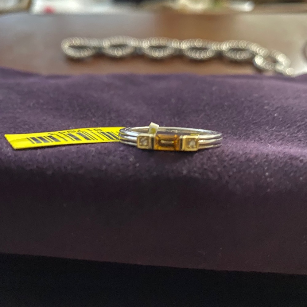 Lagos size 8 NWT Citrine & diamond stackable ring